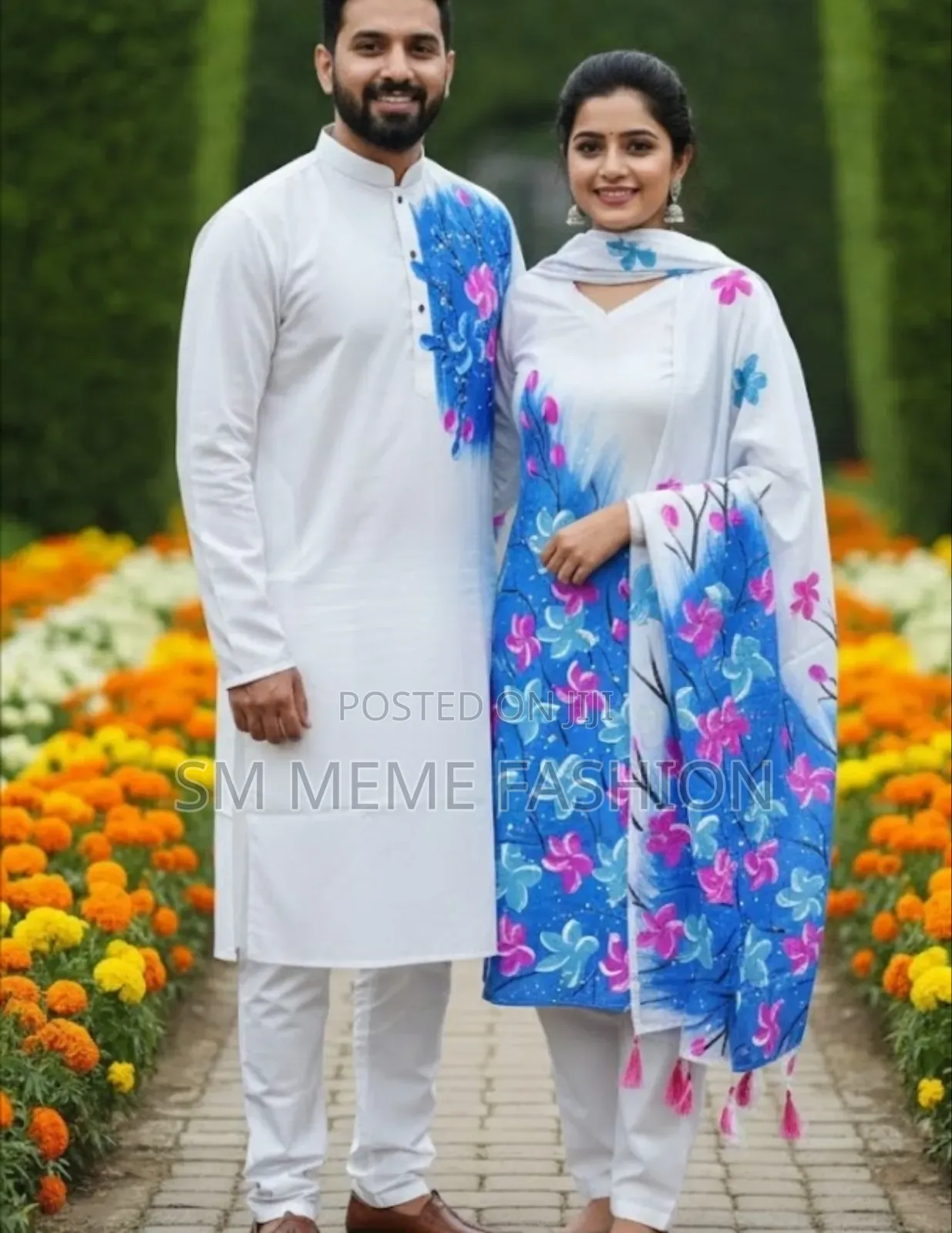 Jugolbondi Panjabi-Three Piece Couple Set
