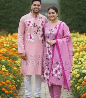 Jugolbondi Panjabi-Three Piece Couple Set