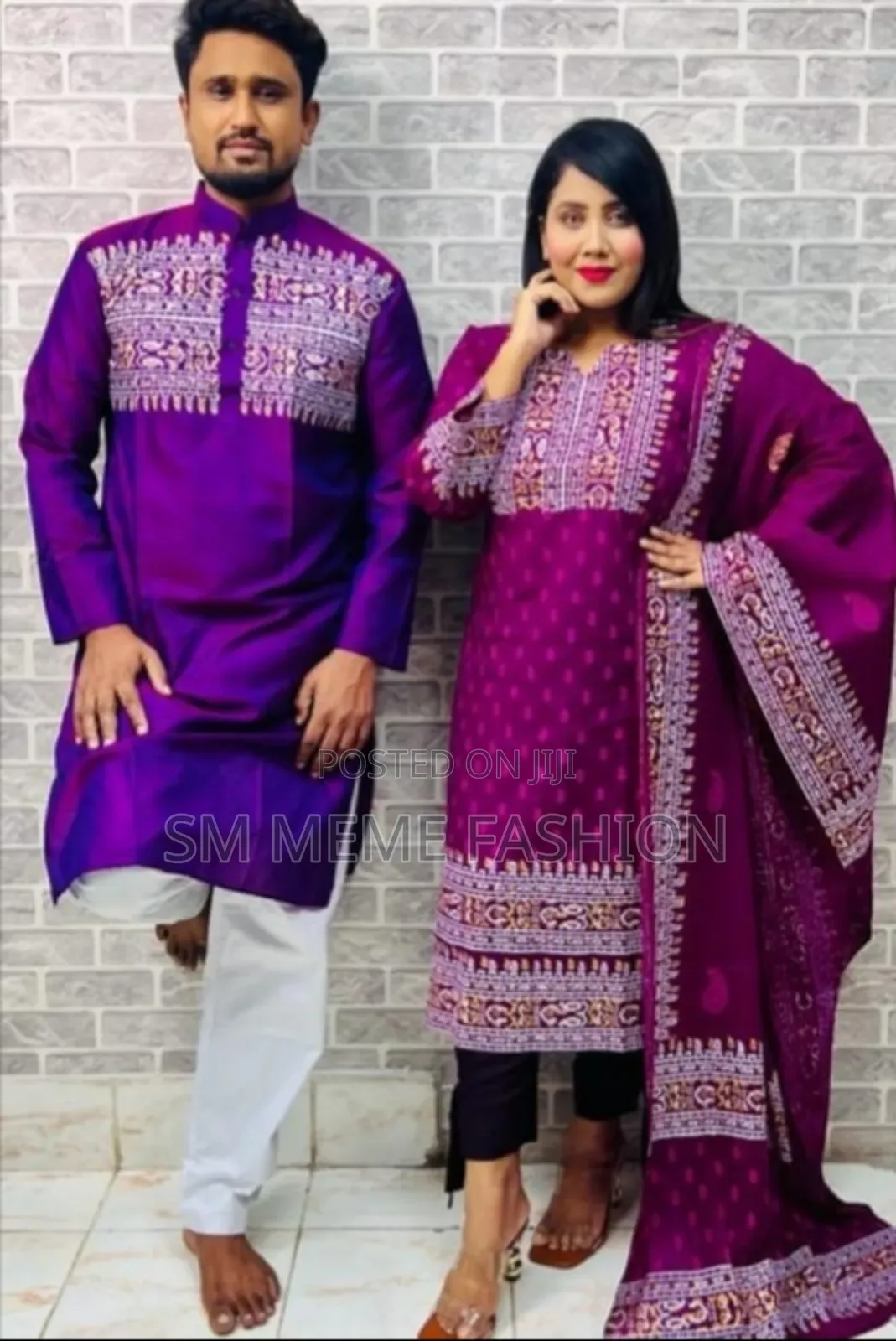 Jugolbondi Panjabi-Three Piece Couple Set