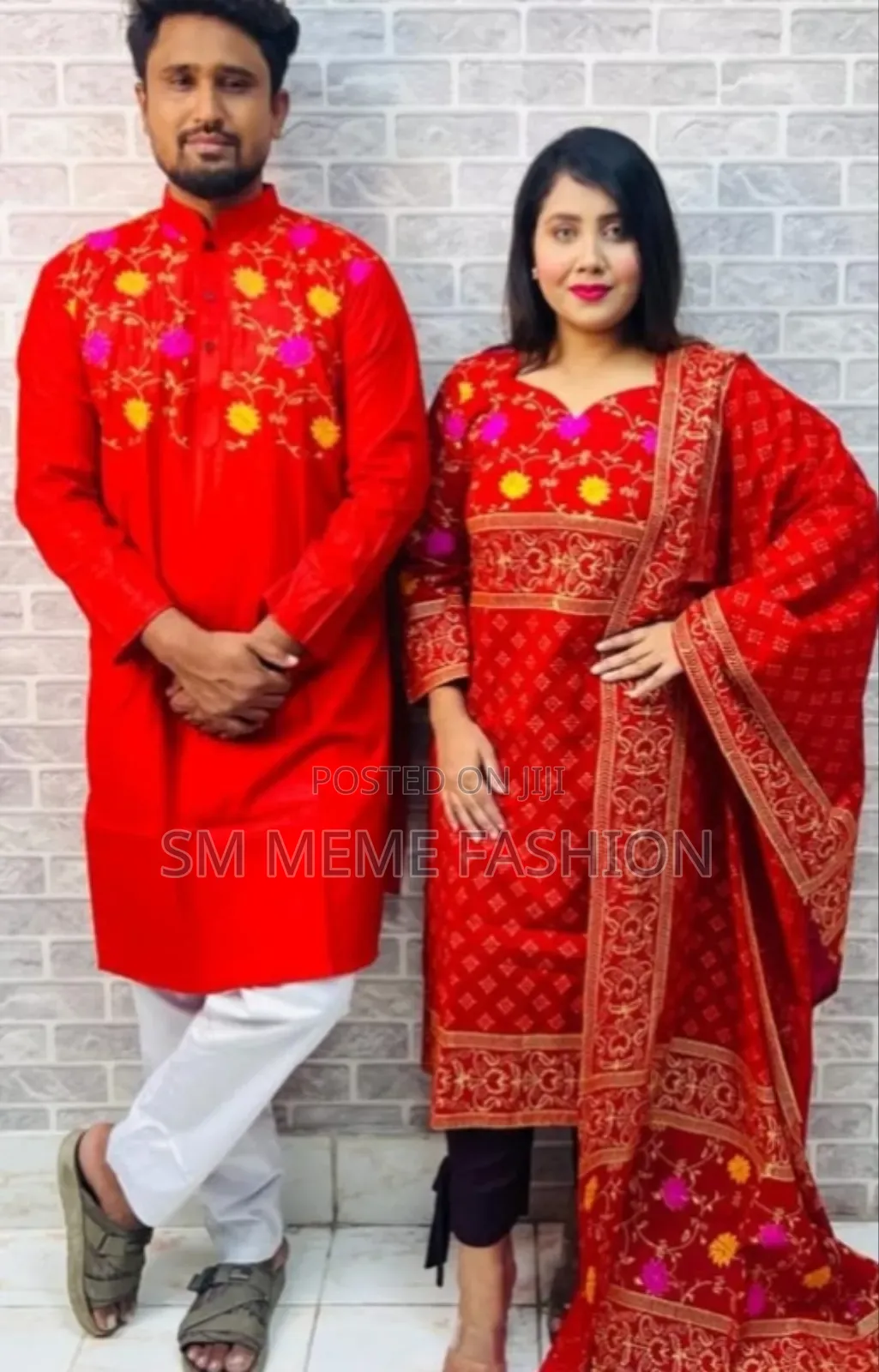 Jugolbondi Panjabi-Three Piece Couple Set