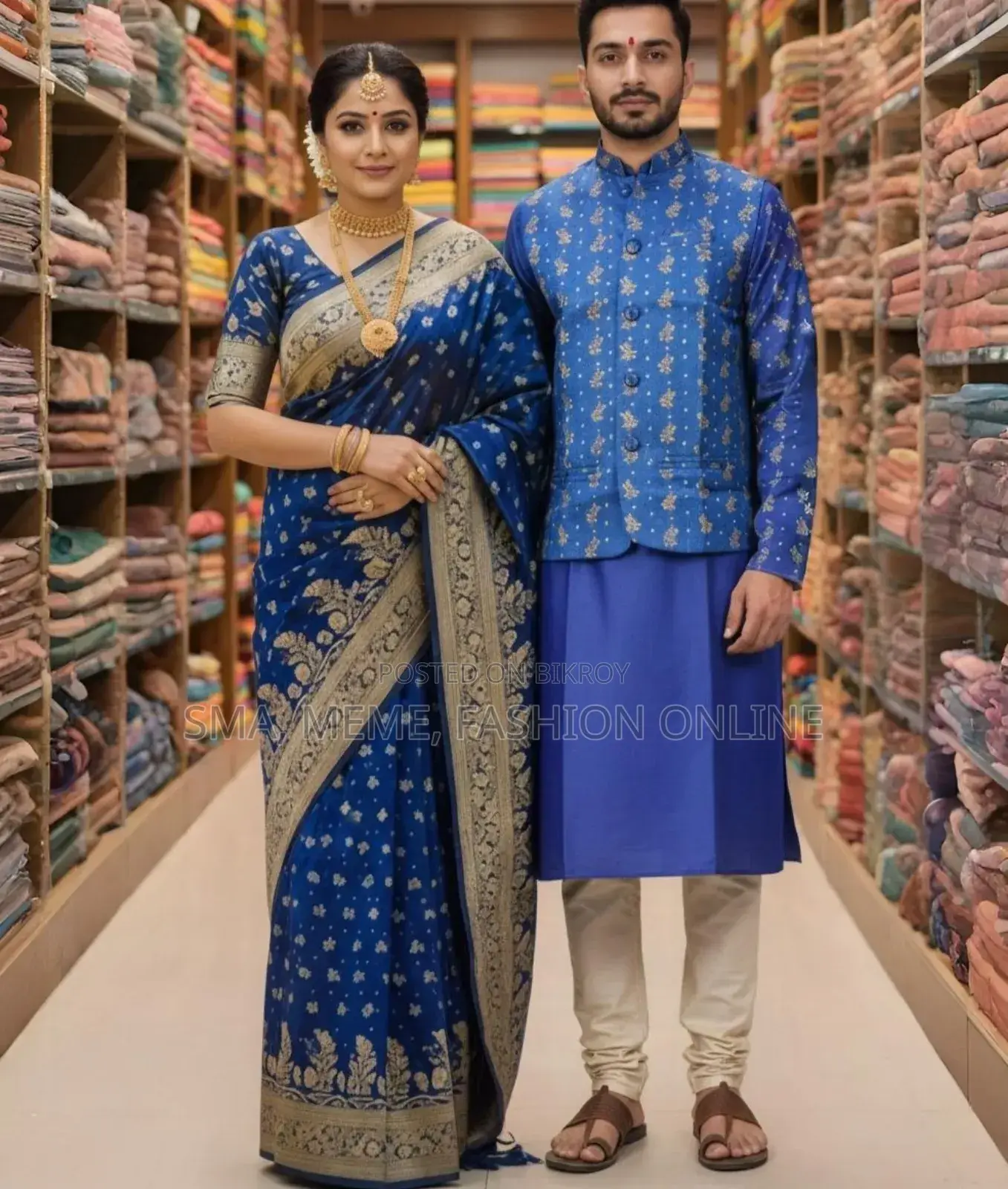Sharee Panjabi Couple with Koti
