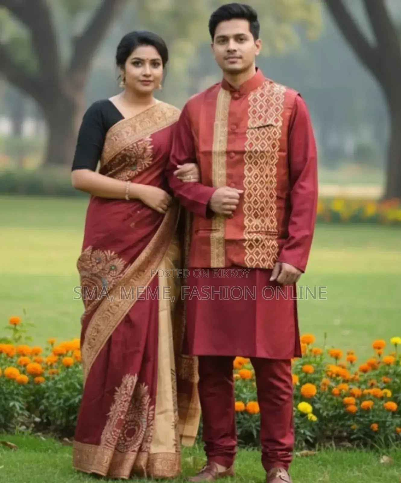 Sharee Panjabi Couple with Koti