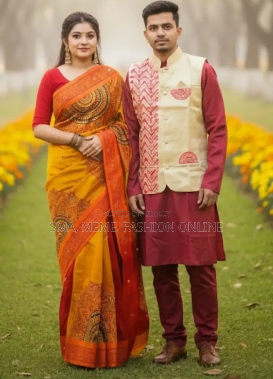 Sharee Panjabi Couple with Koti