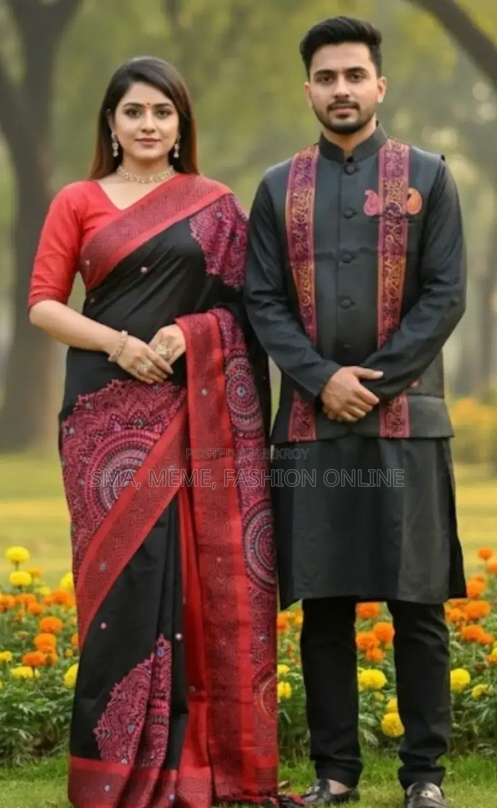 Sharee Panjabi Couple with Koti
