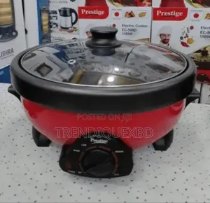 Photo - Prestige Ec-503 Electric Cooker (1500w) – 3 Pots, 2 Glass Lids, 5.5l