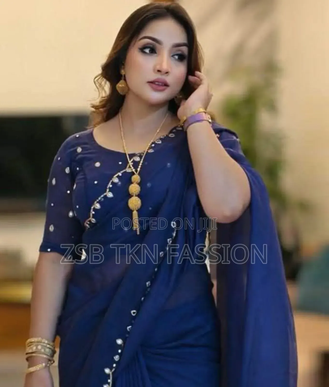 Semi Moslin Sharee With Blouse Piece New Update High Quality Work