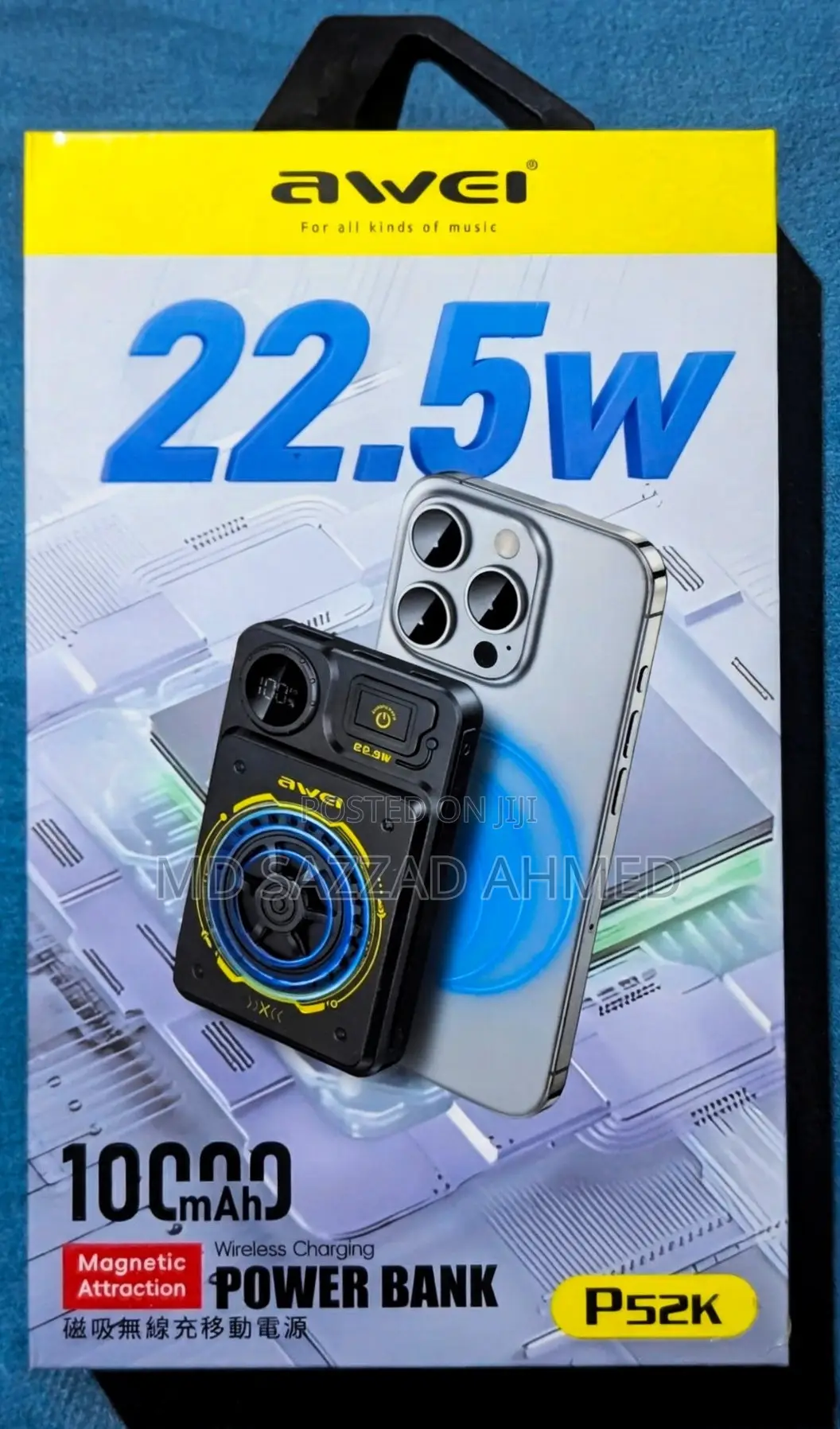 Awei P52k 10000mah Magnetic Wireless Power Bank