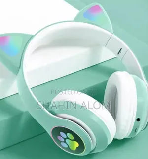 Photo - Gradient Color Headphones Noise Cancellation Headsets RGB Cute Cat Ear