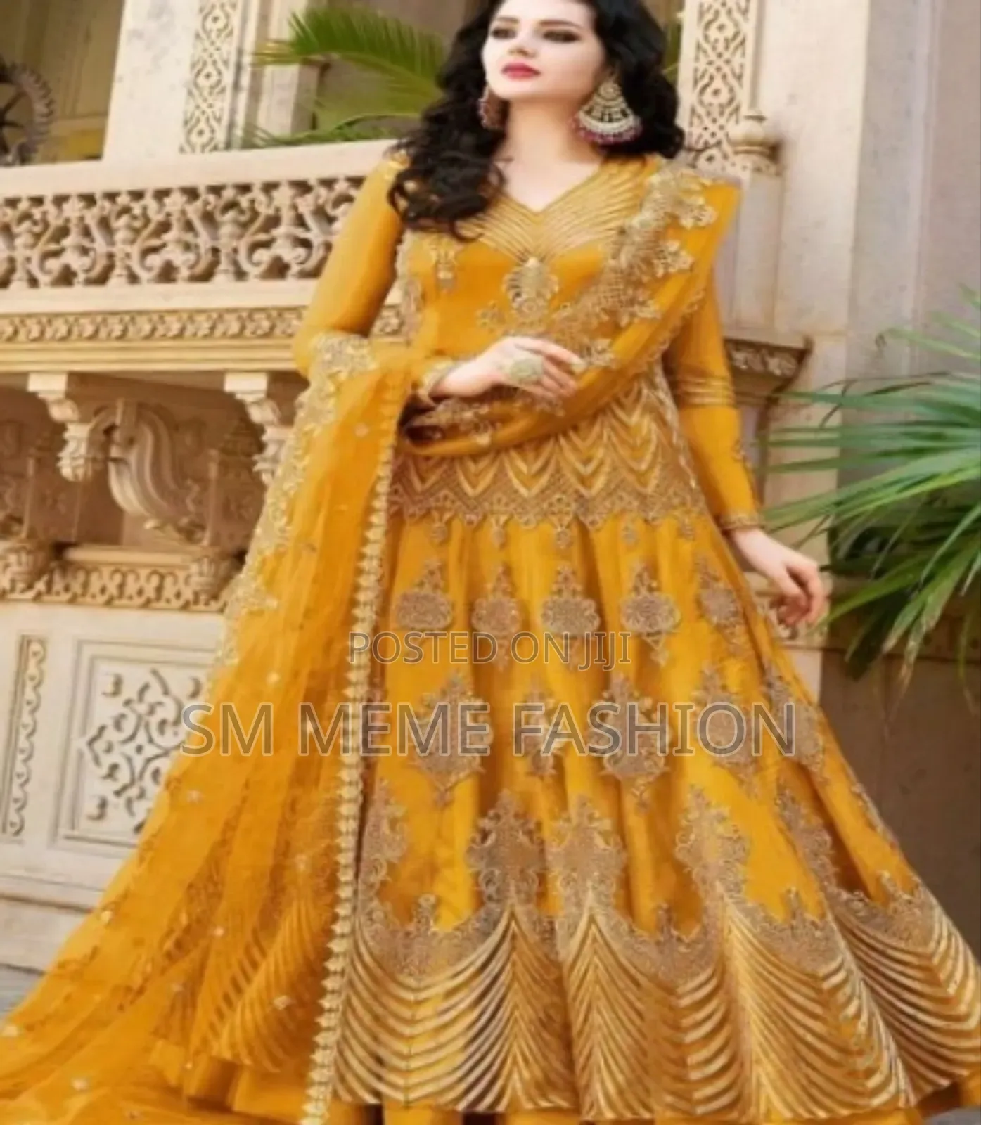 Premium Quality Unstitched Gown With Embroidery