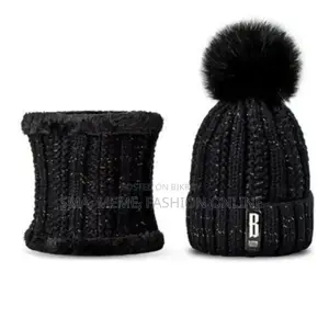 B Women's Winter Hat With Scarf
