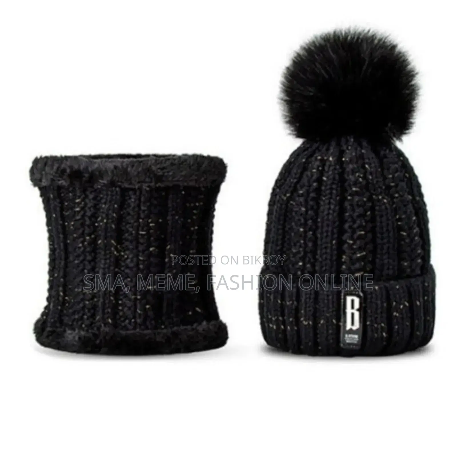 B Women's Winter Hat With Scarf