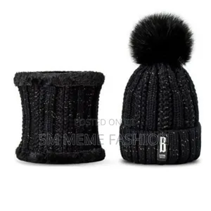 B Women's Winter Hat With Scarf