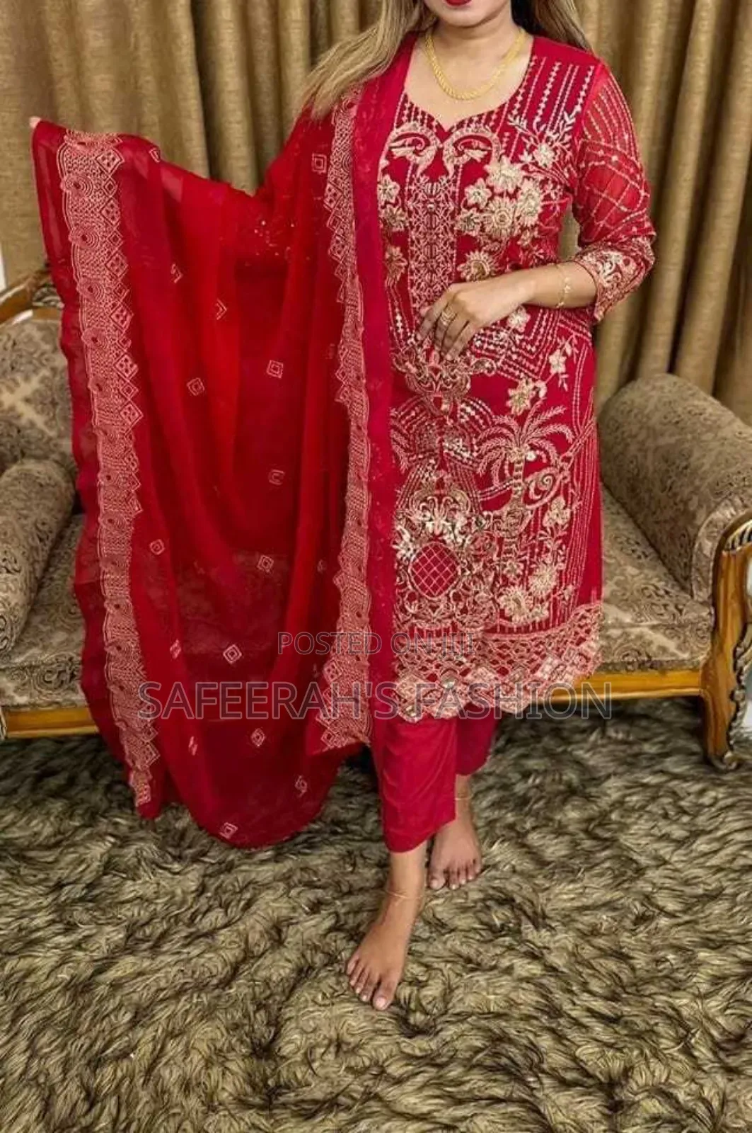 Semi Georgette Heavy Worked 3 Pis R