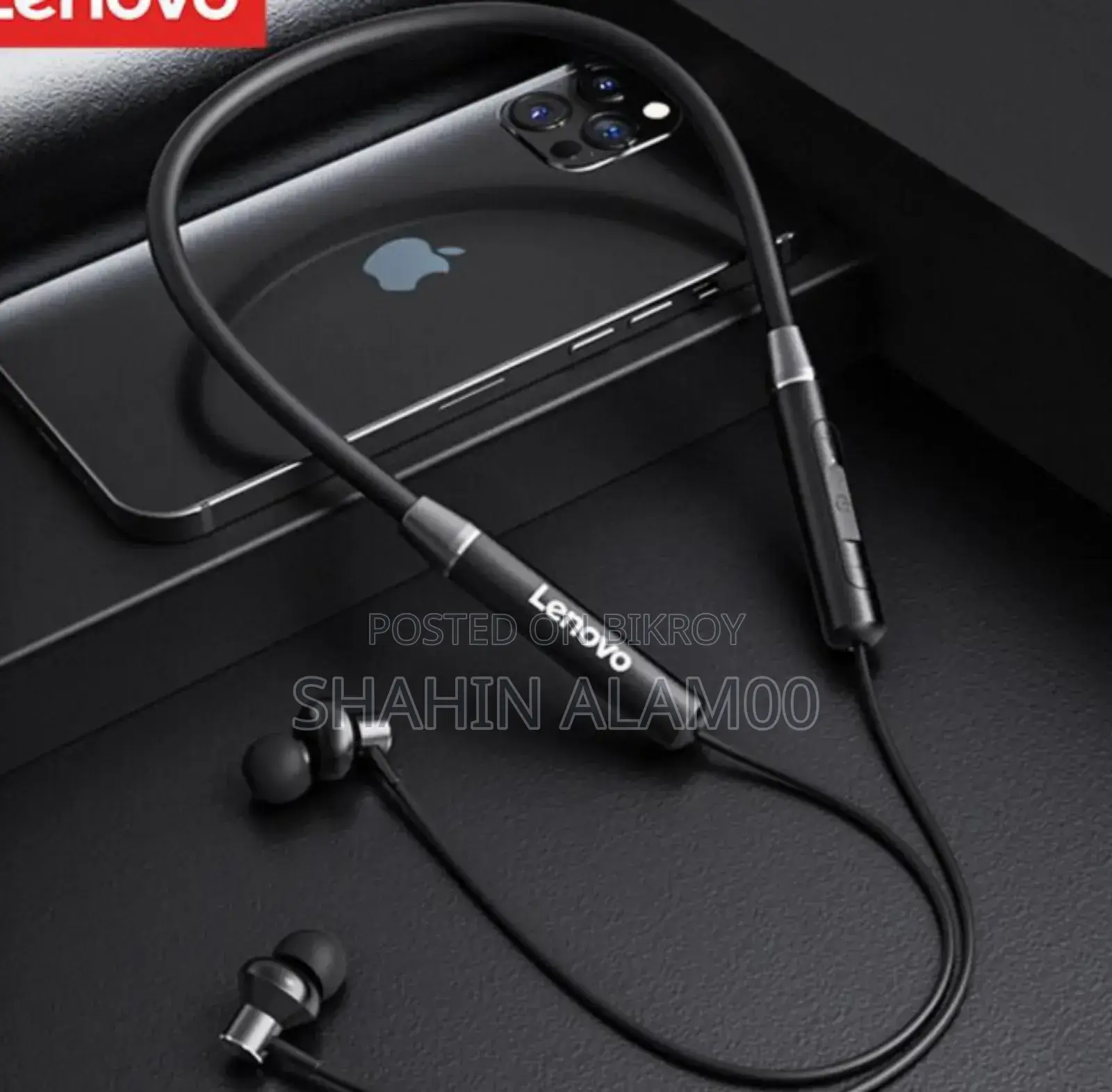 Lenovo He05x ব্লুটুথ ৫.০ ম্যাগনেটিক নেকব্যান্ড স্পোর্টস ইয়ারফোন