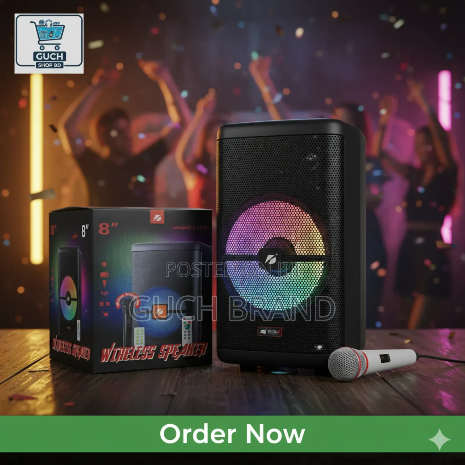 KTS-1279 ব্লুটুথ স্পিকার উইথ ওয়্যারলেস মাইক্রোফোন