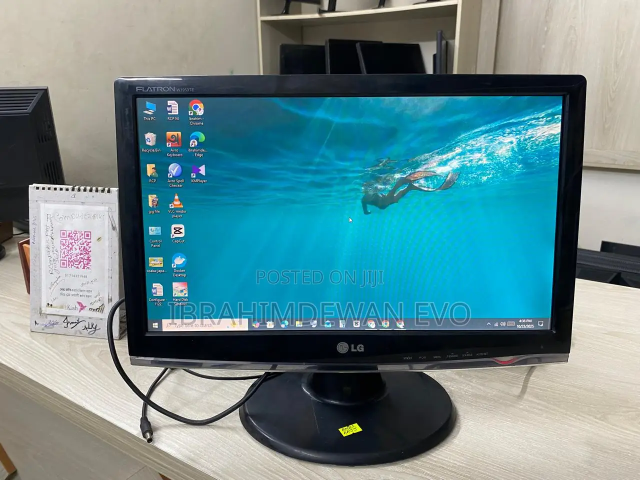 Lg 19" Full Fresh Led Monitor ,Resolution (1366x768)