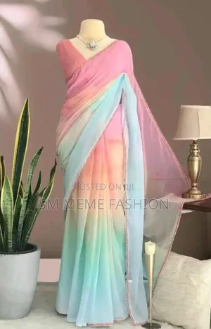 Elegant Lace Work Georgette Saree