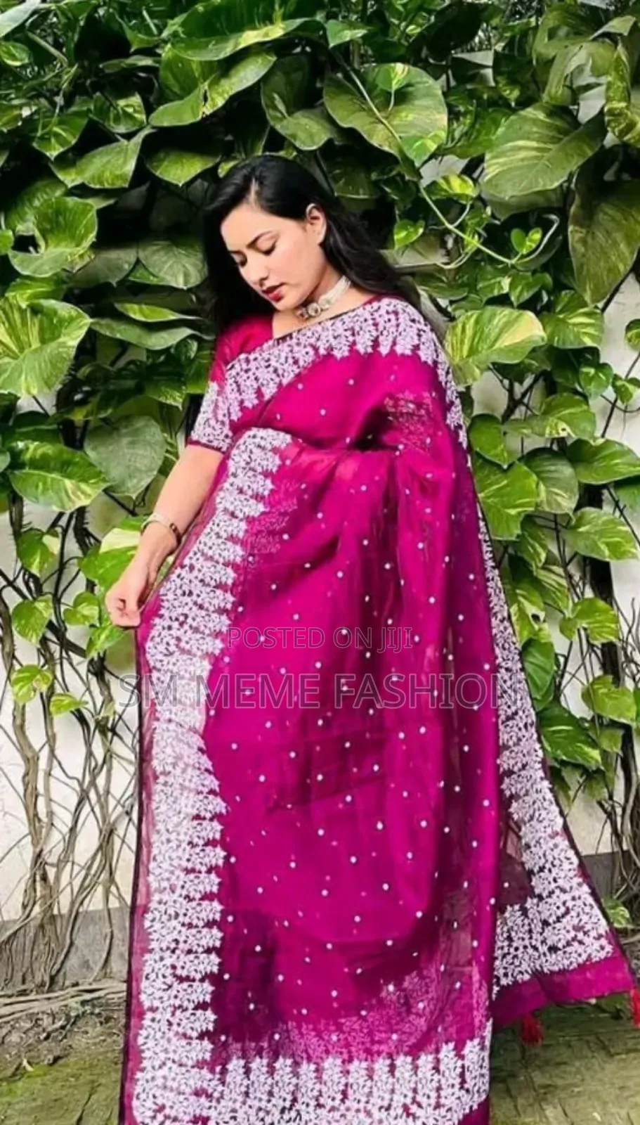 Half Silk Block Print Sharee
