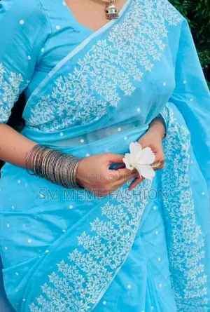 Half Silk Block Print Sharee