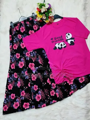 দুবাই চেরি প্রিন্টের স্কার্ট গেঞ্জি সেট
R