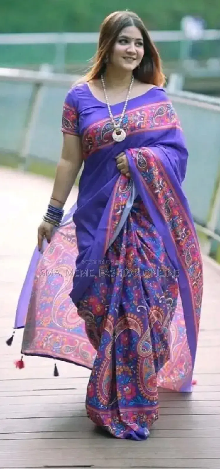 চান্দেরী সিল্ক শাড়ি ব্লাউজ পিসসহ