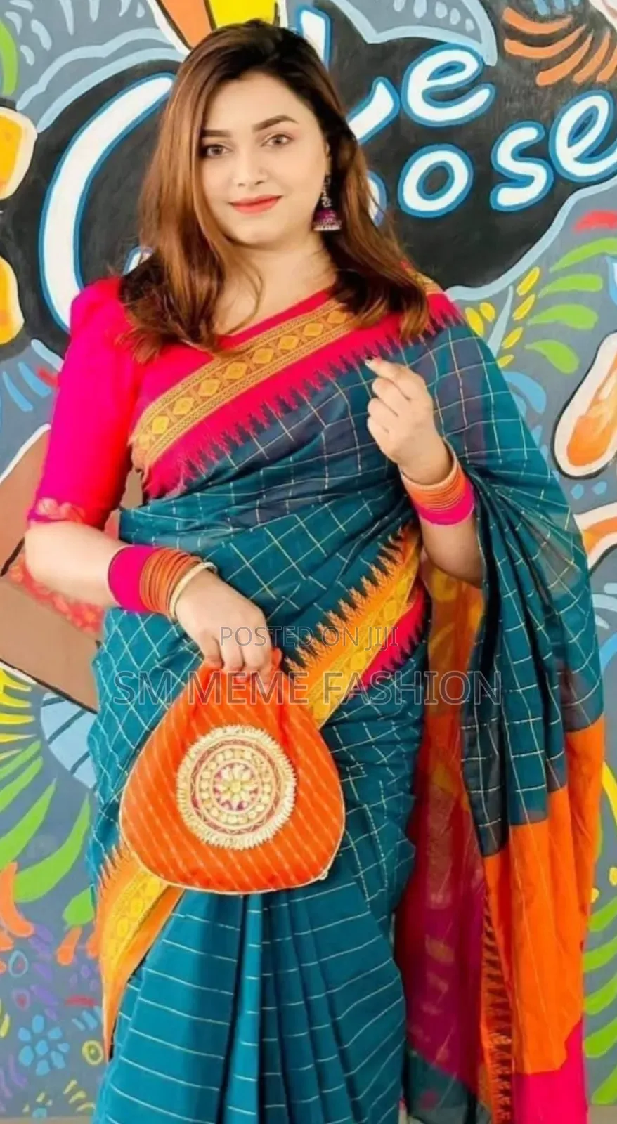 হাফ সিল্ক নকশী পাড় শাড়ি