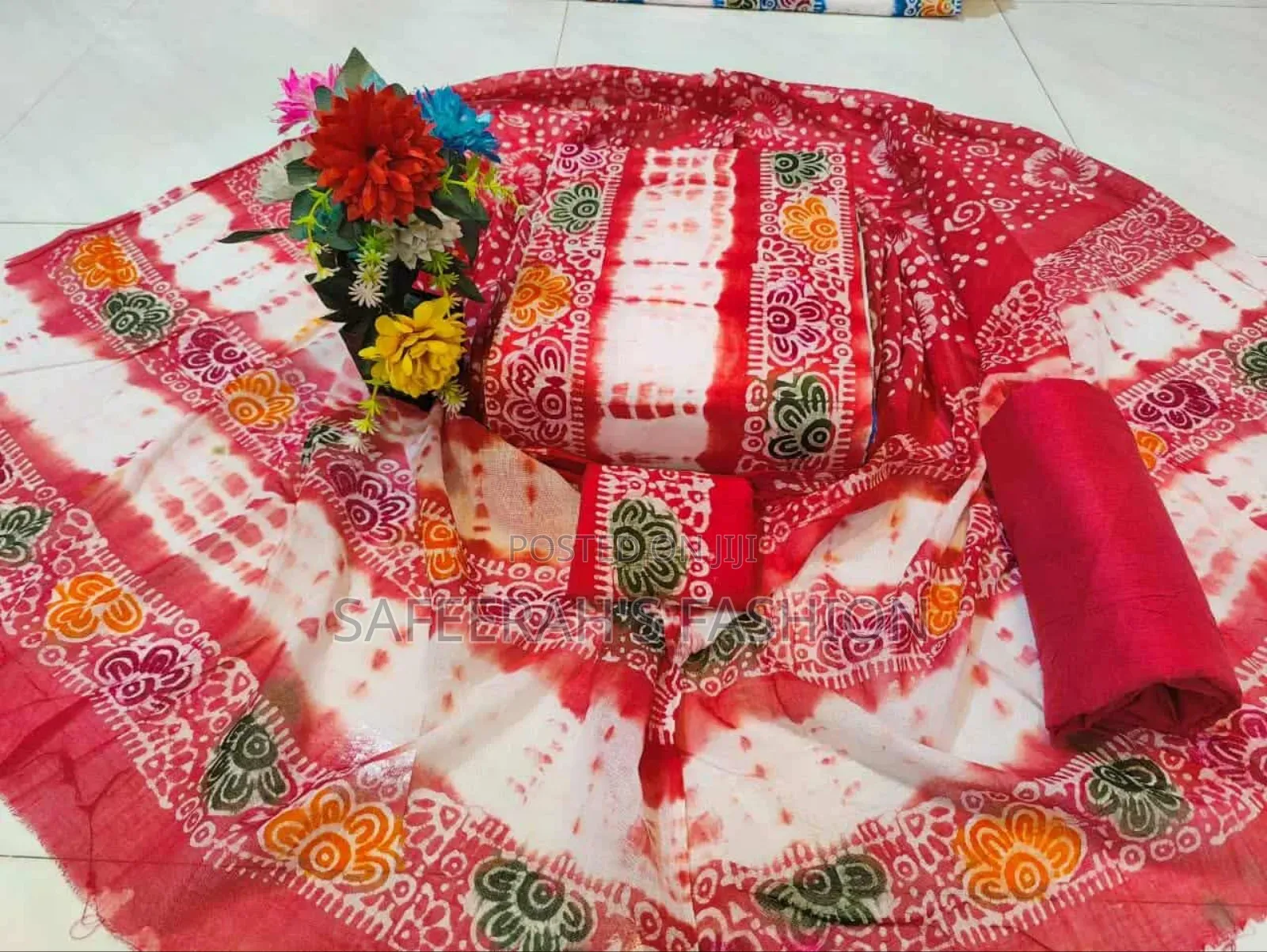 Vip মোমবাটিক থ্রি পিস Sj