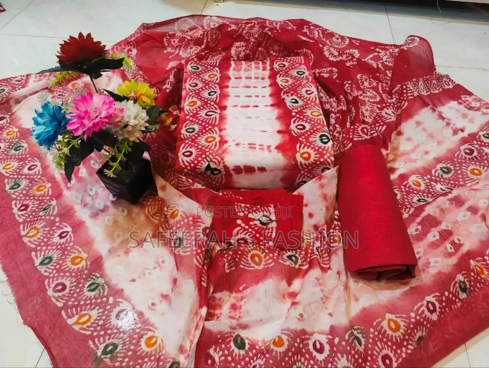 Vip মোমবাটিক থ্রি পিস Sj