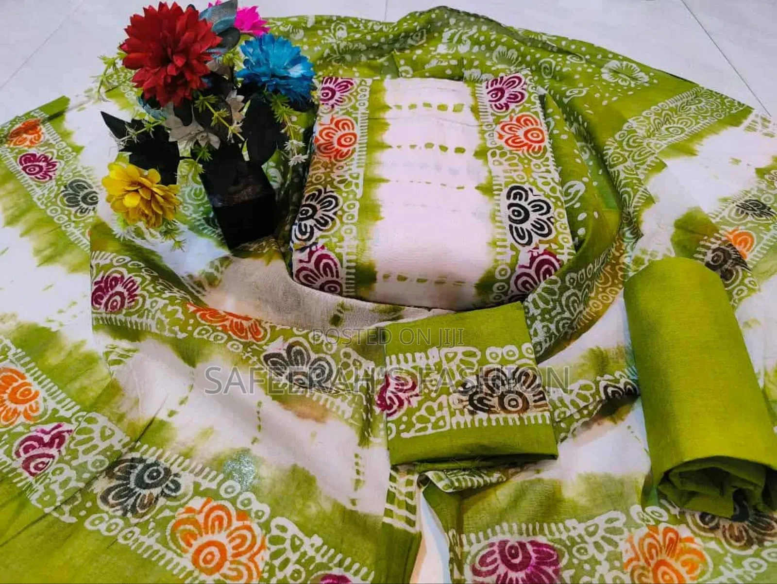 Vip মোমবাটিক থ্রি পিস Sj