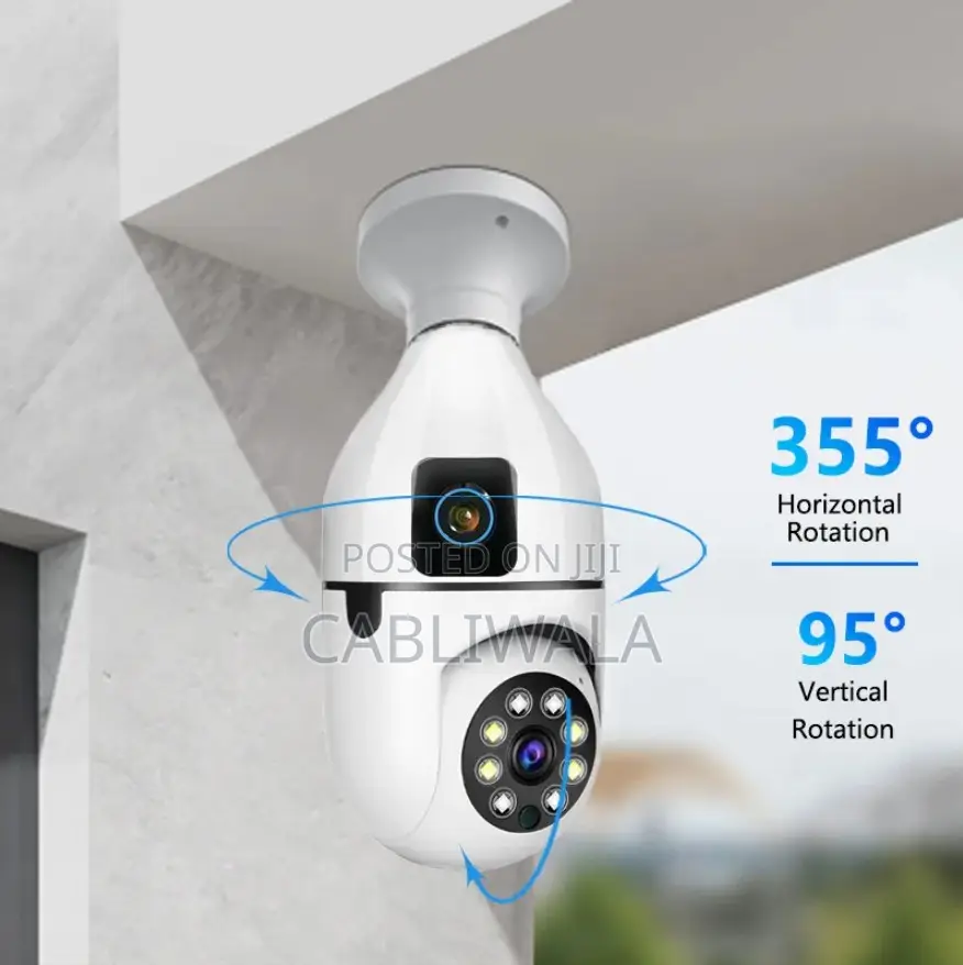Champion Double Lens PTZ Bulb Wifi Ip Camera