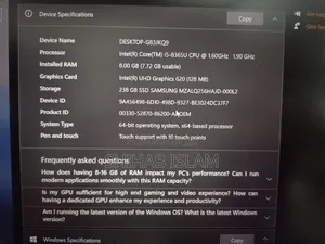 Laptop Lenovo Thinkpad T490s 8GB Intel Core I5 SSD 256GB