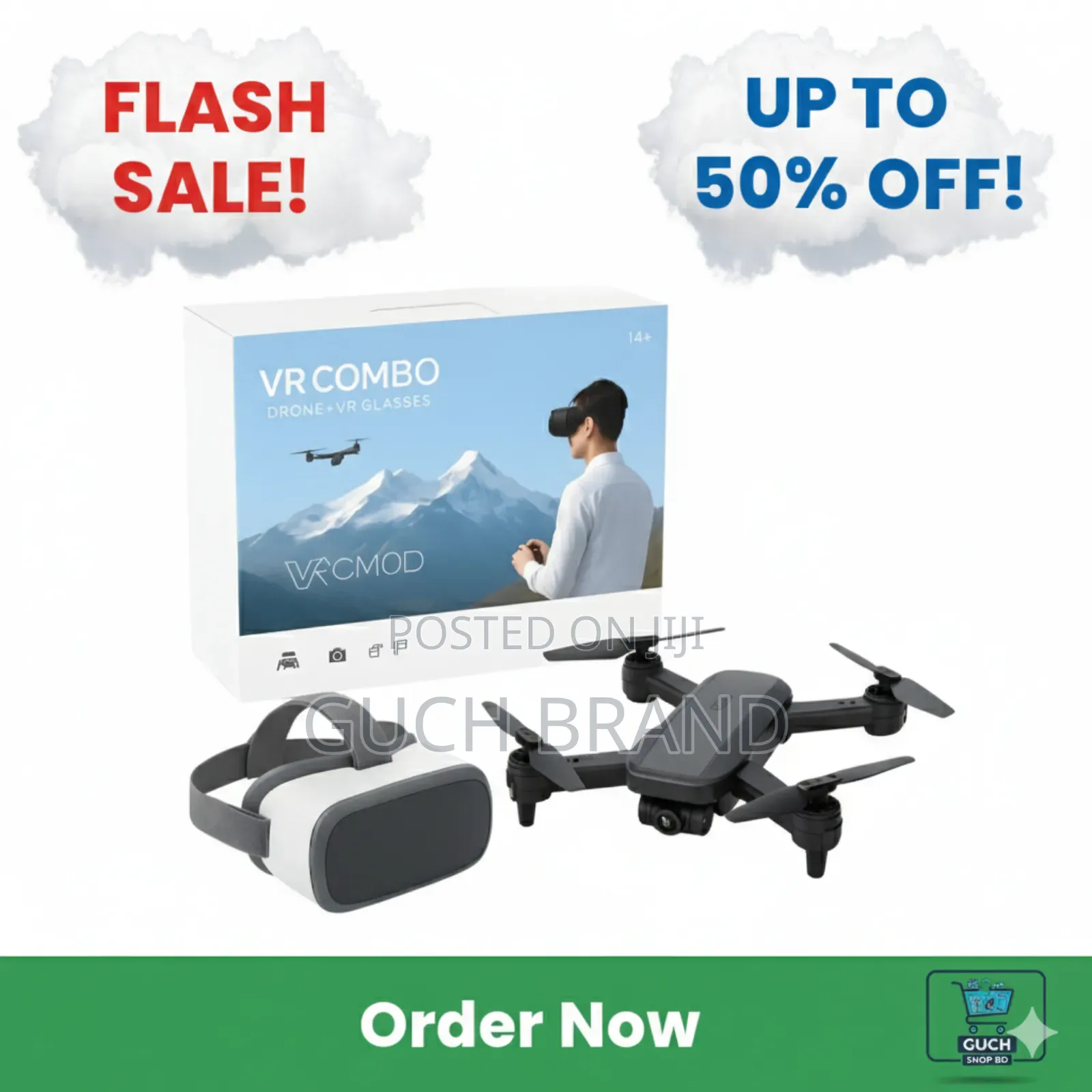 Vr Combo Drone + Vr Glasses | Smart FPV Drone With Virtual Reality Exp