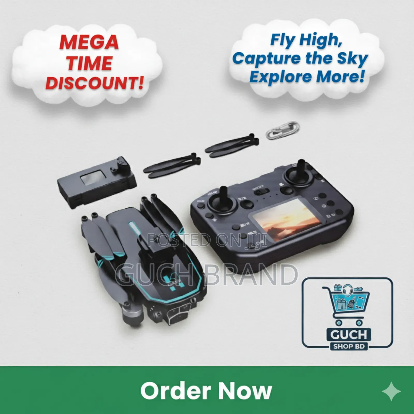  H26 Foldable Drone With Dual Hd Cameras 2 Batteries