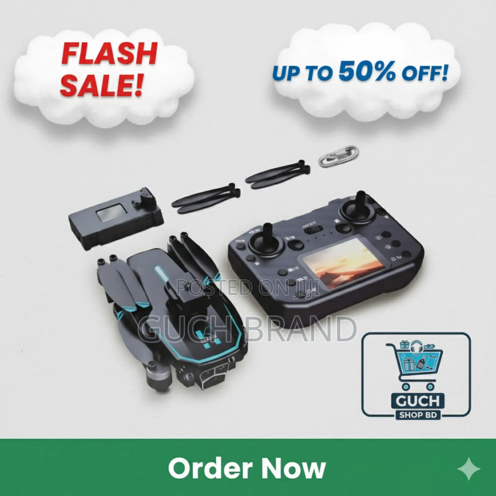  H26 Foldable Drone With Dual Hd Cameras 2 Batteries