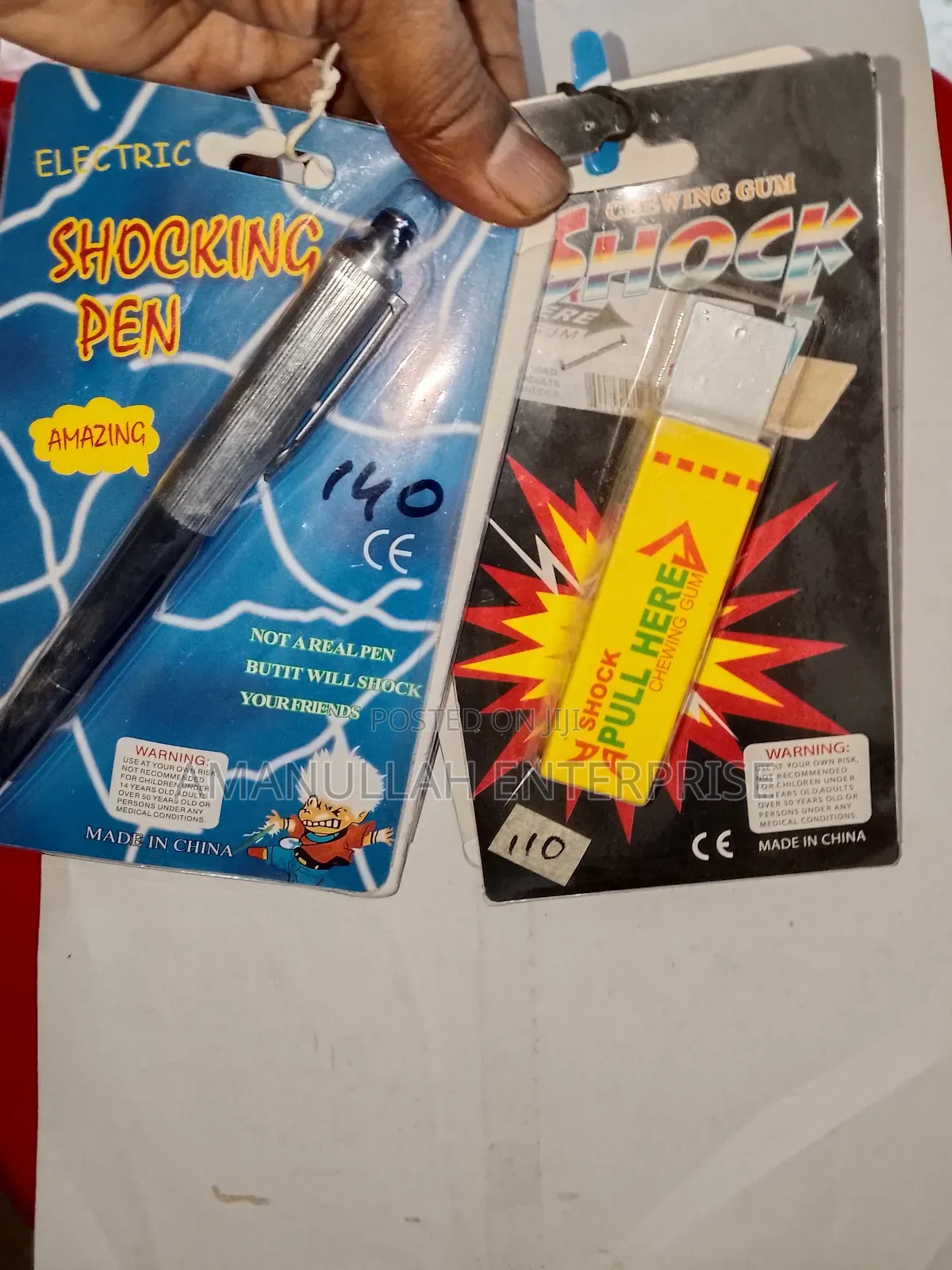 Electric Shocking Pen/Chewing Gums That Delivers Electric Shock.