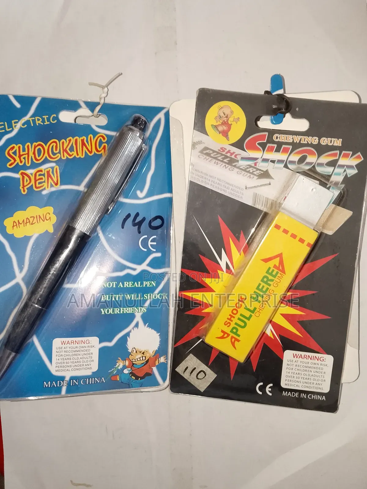 Electric Shocking Pen/Chewing Gums That Delivers Electric Shock.