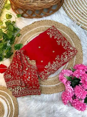 Original High Quality Embroidery and Sequence Work Saree +Blouse Sj