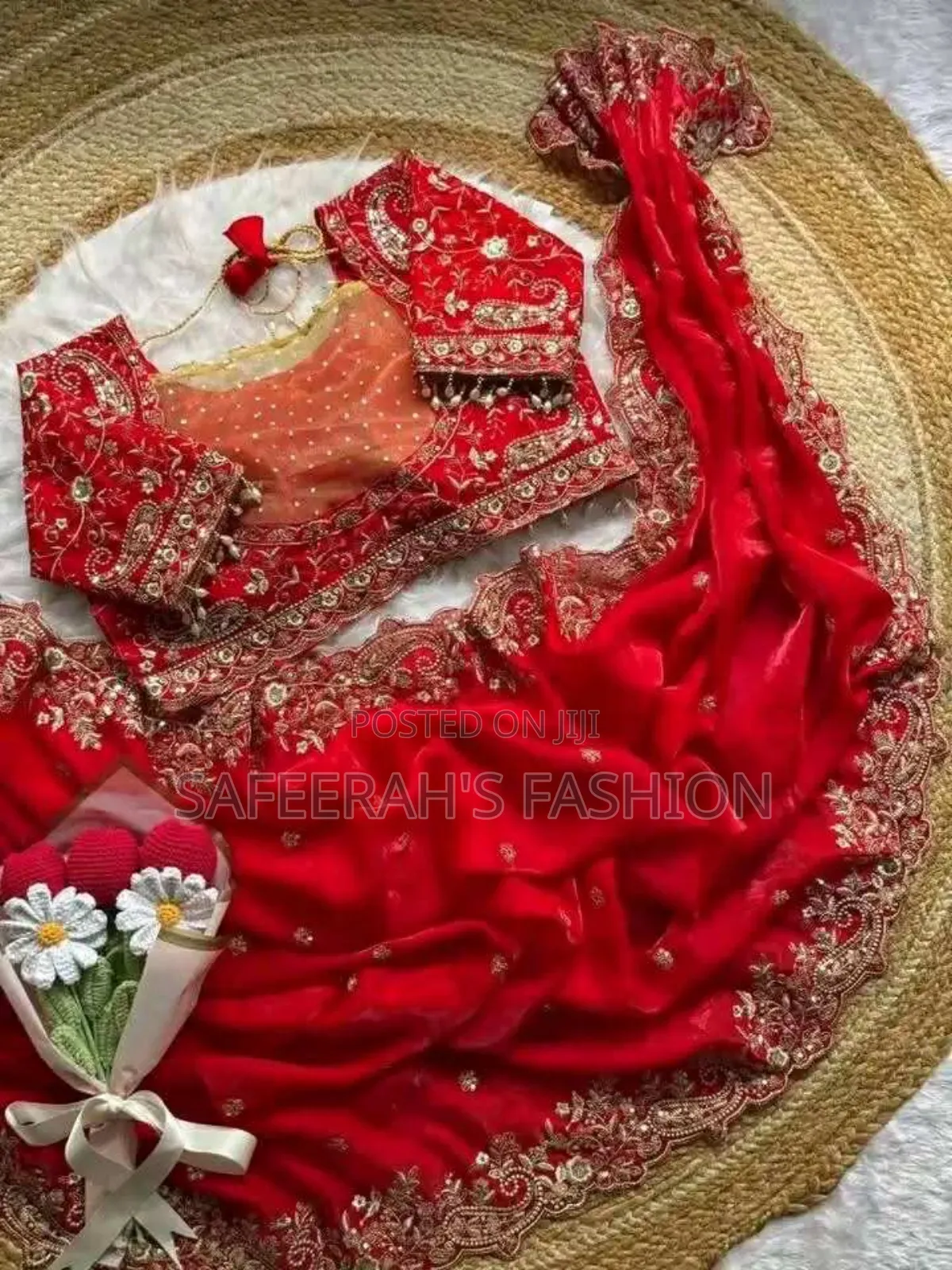 Original High Quality Embroidery and Sequence Work Saree +Blouse Sj