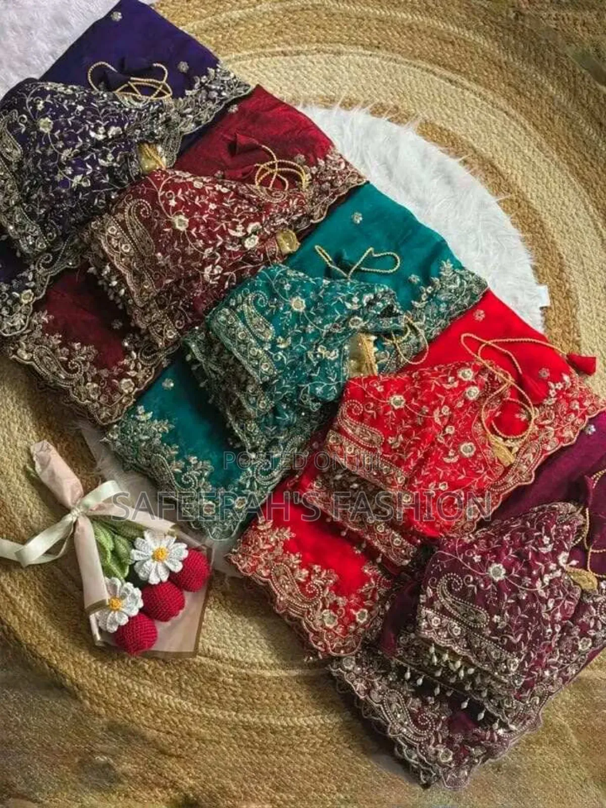 Original High Quality Embroidery and Sequence Work Saree +Blouse Sj