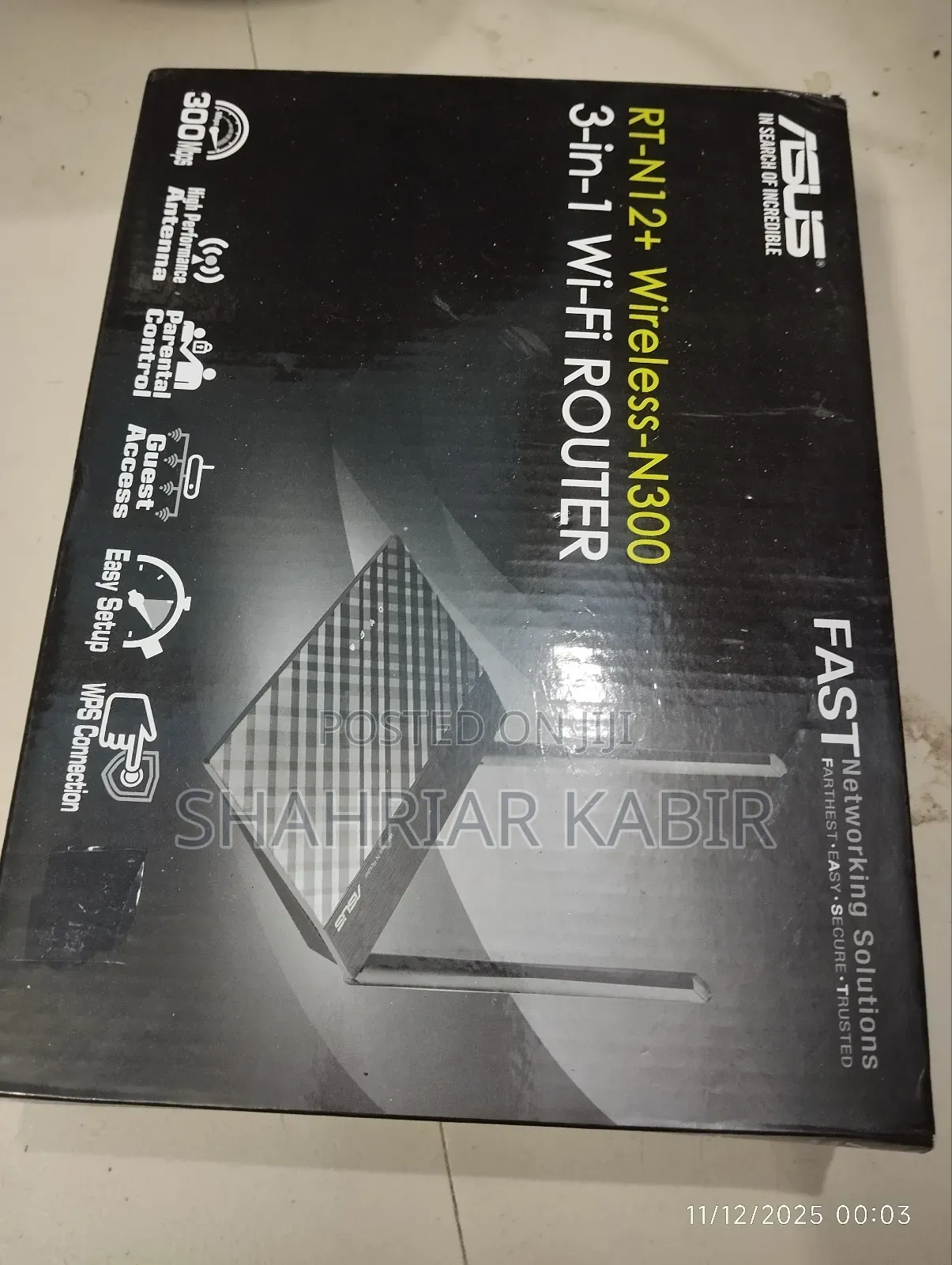 Asus Rt-N12+ 300 MBPS Ethernet Single-Band Wi-Fi Router. (Original)