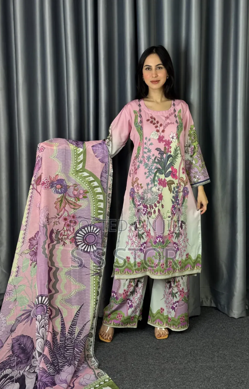 Digital Print Three Piece New Collection for Girls