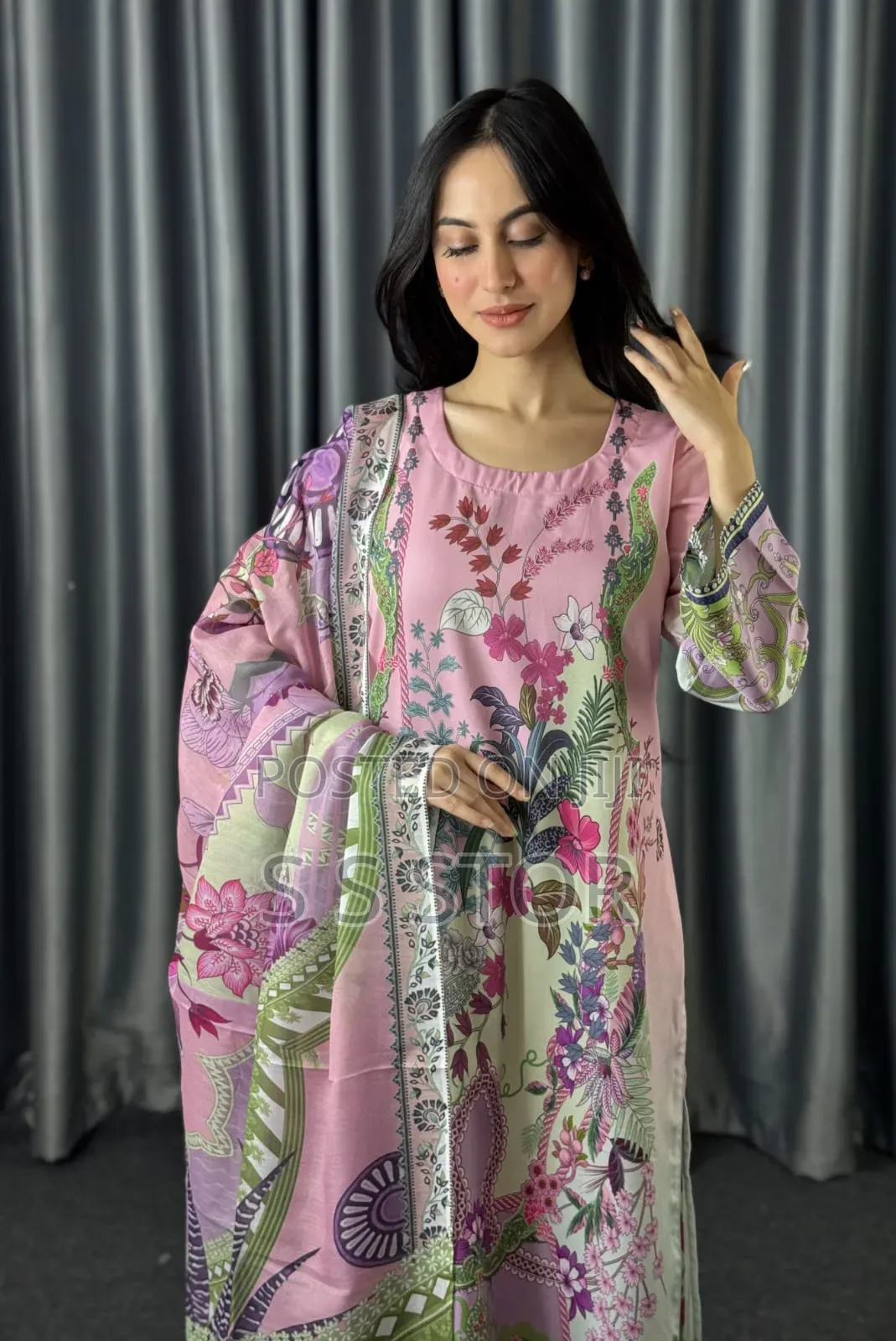 Digital Print Three Piece New Collection for Girls