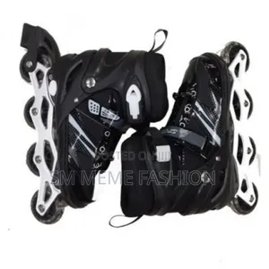 Inline Roller Skates Shoes Black White -1 Pair- Size (34-38) Best