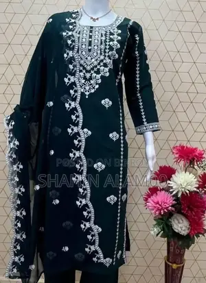 Heavy Embroidered Stitched Three-Piece Set