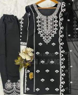 Heavy Embroidered Stitched Three-Piece Set