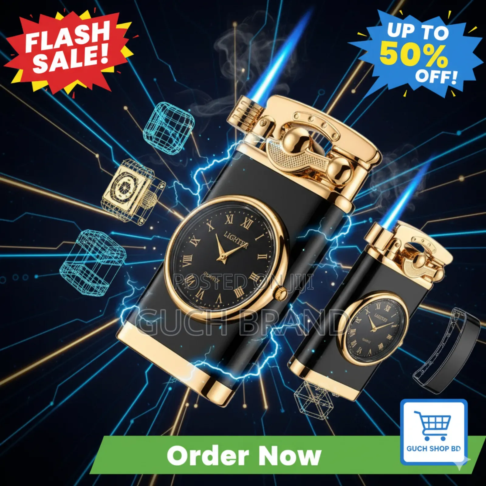 ​ Electric Lighters: ঘড়ি ও ডাবল ফ্লেম সহ লাক্সারি ডিজাইন! 