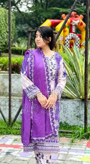 Dubai Silk Three Piece মিরর ওয়ার্ক করা ফুল বডিতে