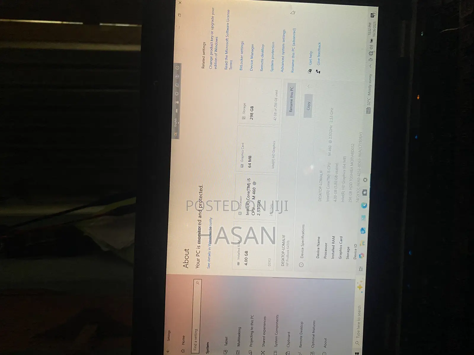 Laptop HP Compaq 6510b 4GB Intel Core I5 HDD 500GB