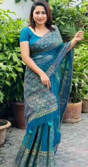 Block Print Sharee With Blouse Piece