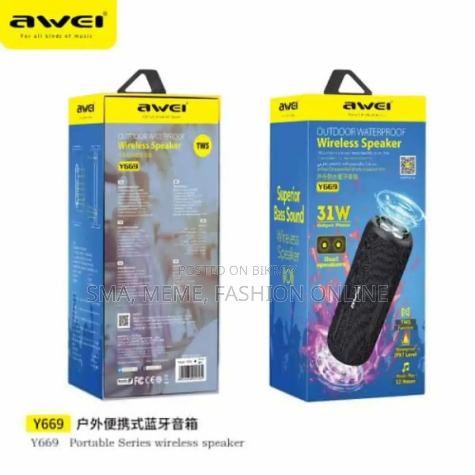 Awei Y669 31w Waterproof Portable Bluetooth Speaker